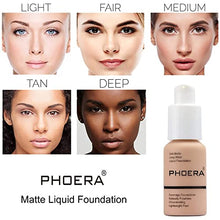 Load image into Gallery viewer, 2 PCS PHOERA Foundation Full Coverage Foundation PHOERA Primer,Kabuki Makeup Brushes Foundation Brush Powder Brush,5 Makeup Sponge,30ml PHOERA Matte Oil Control Concealer (Buff Beige #104)(Nude #102)