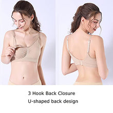 Load image into Gallery viewer, Aigori 2 Packs Maternity Bra for Breastfeeding Wirefree Sleep Nursing Bras M Black +Beige