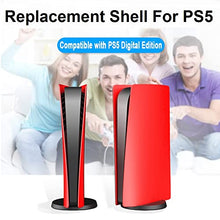 Load image into Gallery viewer, arVin PS5 Console Replacement Shell for PS5 Digital Edition, Game Console Replacement Skin Cover Shell for PS5 Console Digital Version, Anti-Scratch Dustproof Protective Faceplate Accessories (Red)