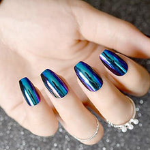 Load image into Gallery viewer, Coffin False Nails Gorgeous Mirror Holographic Chrome Effect Fake Nails Chameleon Nails Glitter False Nails 24PCS