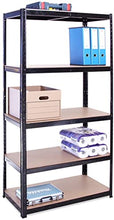 Load image into Gallery viewer, Garage Shelving Units: 180cm x 90cm x 45cm | Heavy Duty Racking Shelves for Storage - 1 Bay, Black 5 Tier (175KG Per Shelf), 875KG Capacity | For Workshop, Shed, Office | 5 Year Warranty