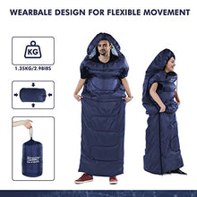 Load image into Gallery viewer, Camping Sleeping Bag - 3 Season Warm & Cool Weather - Lightweight Waterproof Sleeping Bag with Zippered Holes for Adults & Kids - Camping,Traveling, Music Festival and Outdoors (blue)