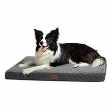 Load image into Gallery viewer, Bedsure Large Dog Bed Washable - Dog, Memory Foam Orthopedic Dog Mattress and Pillow Mat for Dog Crate with Removable Plush Sherpa Cover, Grey, 91.5x68.6x7.6cm
