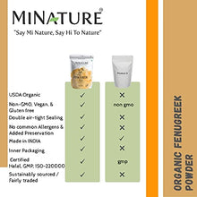 Load image into Gallery viewer, mi nature Organic Fenugreek Powder (TRIGONELLA FOENUM)(100% NATURAL, ORGANICALLY GROWN) (227g / (1/2 lb) / 8 ounces) - Resealable Zip Lock Pouch