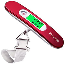 Load image into Gallery viewer, FREETOO Luggage Scale Portable Digital Weight Scale for Travel Suitcase Weigher with Tare Function 110 Lb/ 50Kg Capacity Red