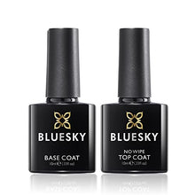 Load image into Gallery viewer, Bluesky Gel Nail Polishes, No Wipe Top Coat and Base Coat, Soak Off LED UV Gel Nail Polish Set, Long Lasting, Shiny, High Gloss Finish, Clear, 2 x 10ml Bottles