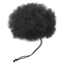 Load image into Gallery viewer, Xtrend Natural Black Afro Ponytail Drawstring Short Afro Kinky Curly Pony Tail Curly Hair Synthetic Fiber Puff Ponytail Wrap Updo Hair Extensions with 2 Clips for Black Women 1B