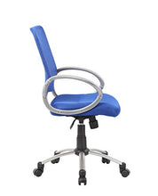 Load image into Gallery viewer, Boss Office Products B6416-BE Mesh Back Task Chair with Pewter Finish in Blue
