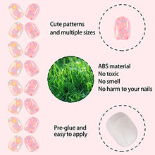 Load image into Gallery viewer, SIUSIO 120 Pcs 5 Pack Children Acrylic Fake Nails Press on Cute Pre-glue Full Cover Glitter Gradient Color Rainbow Short Kids Stick On False Nail Art Kits Set for Kids Little Girls -Colorful Summer