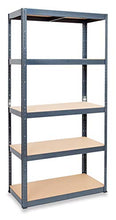 Load image into Gallery viewer, Pack of 3 Extra Deep STORALEX® Garage Shelving Racking Units – UK’s Bestselling Garage Storage Shelves - 600mm Deep Version - 200kg Per Shelf (Evenly Distributed) - 5 Tier Shelf Unit - Metal & MDF Boltless Assembly System
