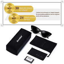 Load image into Gallery viewer, Joopin Polarized Cat Eye Sunglasses for round faces for Women, Retro Narrow Pointy Cateye Womens Sun Glasses (Black)