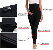 Load image into Gallery viewer, Foucome 2 Pack Maternity Leggings Full Ankle Length Cotton Super Soft Support Leggings Grey + Black, UK M