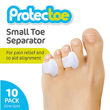 Load image into Gallery viewer, Protectoe Single Gel Small Toe Separator for Overlapping Toes, Toe Spacer - Box of 10 Gel Separators