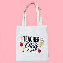 Load image into Gallery viewer, Teacher Appreciation Gifts Teacher Stuff Teacher Supplies for Classroom Best Teacher Canvas Tote Bag Gift (Teacher Stuff Tote B)