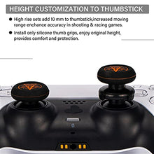 Load image into Gallery viewer, Playrealm FPS Thumbstick Extender & Printing Rubber Silicone Grip Cover 2 Sets for PS5 Dualsenese & PS4 Controller (Demon Orange)