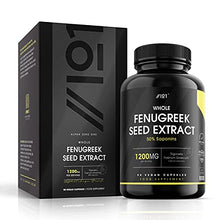 Load image into Gallery viewer, Whole Fenugreek Seed Extract Capsules - 1200mg - High Strength 50% Saponins - Trigonella Foenum Graecum - Gluten Free, 90 Vegan Caps