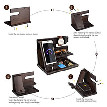 Load image into Gallery viewer, Gifts for Men Fathers Day Presents for Dad Birthday Gifts for Him Mens Bedside Organiser for Him Wooden Docking Station for Men Bedside Gadgets for Dad Grandad Gifts Bedside Table Organiser(Black)