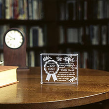 Load image into Gallery viewer, Movdyka Crystal Plaque Best Dad with Sayings of Love, Engraved Glass Block Birthday Gifts for Daddy, Best Dad Ever Ornament for Daddy from Daughter, Son