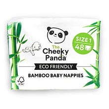 Load image into Gallery viewer, The Cheeky Panda – Bamboo Lined Nappies | Size 1 (2-5Kg, 48 Nappies) | Super Absorbent Core, Up to 12h Protection, Eco-Friendly, Super Soft, Strong & Sustainable