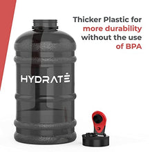 Load image into Gallery viewer, HYDRATE XL Jug 2.2 Litre Water Bottle - BPA Free, Flip Cap, Ideal for Gym - Colour Options (Black)