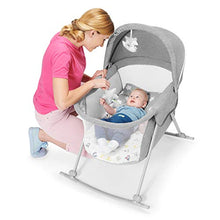 Load image into Gallery viewer, Kinderkraft Baby Crib 3 in 1 LOVI, Cradle, Travel Cot, Rocker, Easy Folding and Unfolding, Adjustable Canopy, with Accessories, Mattress Cover, Included Toys, Transport Bag, for Newborn, 0-9 kg, Gray