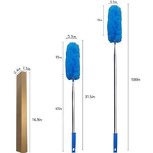 Load image into Gallery viewer, Feather Duster,Duster Extendable for Cleaning with Telescoping Extension Pole 30 to 100" Extendable Duster for Cleaning High Ceiling Fan,Blinds, Baseboards,Cars(Blue)