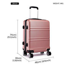 Load image into Gallery viewer, Kono Large 28 Inch Luggage Lightweight ABS Hard Shell Trolley Travel Case with 4 Spinner Wheels Fashion Suitcase (28", Nude)