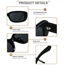 Load image into Gallery viewer, Rectangle Sunglasses for round faces for Women Square Frames Trendy Retro Vintage 90s UV Protection Sun Glasses Small Face 2 Pack Nude
