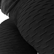 Load image into Gallery viewer, Memoryee Women's Honeycomb Waffle Leggings Ruched Butt Lift High Waisted Yoga Pants Chic Sport Tummy Control Gym Running Tights/Black/M