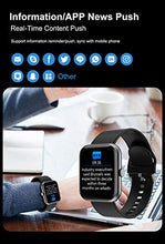 Load image into Gallery viewer, Ideapro Smart Watch I8, 1.7" Touch Screen Waterproof IP67 Fitness Activity Trackers Smartband for Men Women, Music, Game, Heart Rate Monitor, Sleep Monitoring, for Android IOS, Black