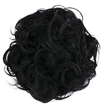 Load image into Gallery viewer, PRETTYSHOP Hairpiece Scrunchy Updo Bridal Hairstyle Voluminous Wavy Messy Bun Black G1A