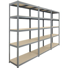 Load image into Gallery viewer, Extra Heavy Duty Garage Shelving: 3X 176h x 90w x 45d (cm) 265kg Per Shelf | Grey, 5 Tier Garage Storage Racking | 5 Adjustable Shelves, Boltless Assembly | For Shed, Home & Office | Storage Affairs