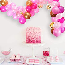 Load image into Gallery viewer, Pink Balloon Arch & Garland Kit, 112pcs Pink, White, Gold, Gold Confetti and Metal Balloons Pack Arch for Girl Birthday Baby Shower Bachelorette Party Wedding Pink Party Decorations