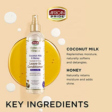 Load image into Gallery viewer, African Pride Moisture Miracle Coconut Milk & Honey Leave-In Conditioner - Refreshes & Softens Natural Coils & Curls, Hydrates & Shines Hair, 8 oz
