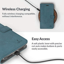 Load image into Gallery viewer, Snakehive Vintage Wallet for Apple iPhone 11 || Real Leather Wallet Phone Case || Genuine Leather with Viewing Stand & 3 Card Holder || Flip Folio Cover with Card Slot (Teal)