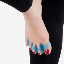 Load image into Gallery viewer, 5 Pieces Kit with Silicone Toe Separators,Gel Spreaders, Big Toe Stretcher and Bonus Storage Bag for Bunion Corrector, Hammer/Claw Toe Straightener, Overlapping Toes, Arthritis Relief