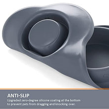 Load image into Gallery viewer, pecute Dog Bowls Non Slip, Stainless Steel Double Bowls Set with Non-Spill Silicone Mats Tray for Medium Large Dogs Water & Food Feeding Dishes(26 + 56 Ounce, Grey)
