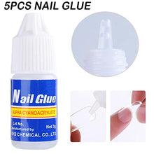Load image into Gallery viewer, Clear Long Coffin False Nail Tips 100PCS False Nails with Glue Full Cover Nail Tips Fake Nails Artificial Fingernails Tip French Clear Acrylic Nail Tips False Press on Nails 10 Sizes
