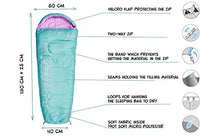 Load image into Gallery viewer, Sleeping Bag Camping Gear Travel Sleep Essential Insulated Warm Lightweight Traveling Hiking Indoor Outdoor All Season Adults Kids Teens Spring Summer Fall YMER ((130+25) x60/40cm, Mint/Pink)