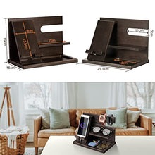 Load image into Gallery viewer, Gifts for Men Fathers Day Presents for Dad Birthday Gifts for Him Mens Bedside Organiser for Him Wooden Docking Station for Men Bedside Gadgets for Dad Grandad Gifts Bedside Table Organiser(Black)