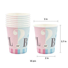 Load image into Gallery viewer, Amycute Gender Reveal Party Supplies for 16 Guests, Baby Shower Plates Cups Napkins Boy or Girl Party Tableware Set