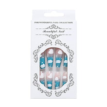Load image into Gallery viewer, Brishow Coffin False Nails Long Fake Nails Ballerina Acrylic Press on Nails Clouds Stick on Nails 24pcs for Women and Girls