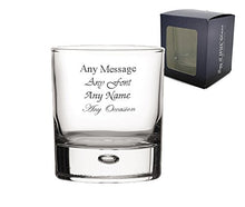 Load image into Gallery viewer, Personalised Engraved Bubble Whiskey Tumbler Glass Birthday Wedding Gift Usher