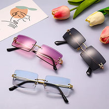 Load image into Gallery viewer, FANTESI 3 Pcs Square Rimless Sunglasses Fashion Frameless Glasses Eyewear Rectangle Transparent Glasses for Women Men (Random Color)