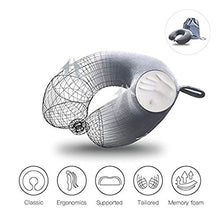 Load image into Gallery viewer, Travel Pillow - Memory Foam Neck Pillow Support Pillow,Luxury Compact & Lightweight Quick Pack for Camping,Sleeping Rest Cushion (Gray)