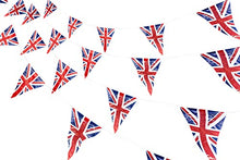 Load image into Gallery viewer, SHATCHI 20m/65ft Long Union Jack Bunting Banner with 50 Triangle Flags Sports Royal Events Street Party Decorations Pub BBQ Great Britain Support