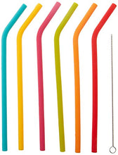 Load image into Gallery viewer, Joie Kitchen Gadgets 12711 Joie Rainbow Reusable Silicone Straws with Cleaning Brush, Set of 6, Colors May Vary