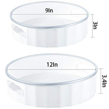 Load image into Gallery viewer, WUWEOT 2 Pack Non-Skid Storage Turntable, Plastic Lazy Susan Turntable for Pantry, Countertop, Shelf, Table, Vanity, Bathroom, 22.8cm and 30cm, White