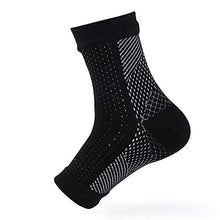 Load image into Gallery viewer, Casiz Dr Sock Soothers, Socks Anti Fatigue Compression Foot Sleeve Support Brace Sock Washes Well, Holds Shape & Better Than a Night Splint Black Size M 1 Pair