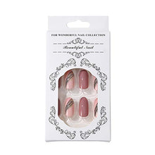 Load image into Gallery viewer, Brishow Coffin False Nails Short Fake Nails Gold Glitter Press on Nails Ballerina Acrylic Full Cover Stick on Nails 24pcs for Women and Girls (b)